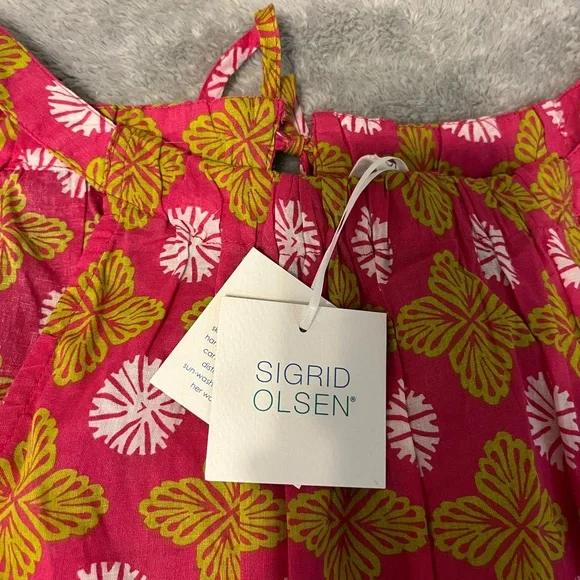 Sigrid Olsen Pink and Green Tank - Picture 3 of 4